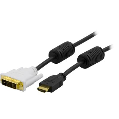 Deltaco HDMI-116 - 7 m - HDMI - DVI-D - Gold - Schwarz - Männlich/Männlich