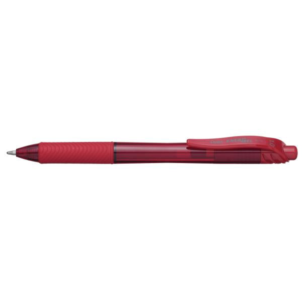 Pentel Energel X 1.0 - Anklippbarer versenkbarer Stift - Rot - Rot - Kunststoff - 1 mm - Beidhändig