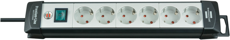 Brennenstuhl Premium-Line extension socket H05VV-F 3G1,5 - Steckdosenleiste - Eingabe, Eingang Stromversorgung - Ausgangsanschlüsse: 6 (Stromversorgung)