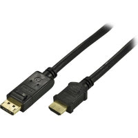Deltaco DP-3030-K - 3 m - DisplayPort - HDMI - Gold - Schwarz - Männlich/Männlich