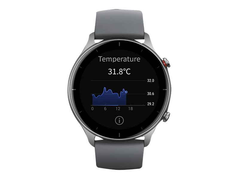 Amazfit GTR 2E - Intelligente Uhr mit Riemen - Silikon - Slate Gray - Anzeige 3.5 cm (1.39")
