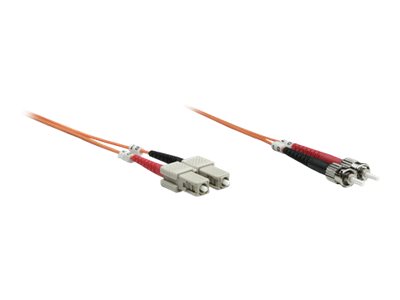 IC Intracom Intellinet Fiber Optic Patch Cable, OM2, ST/SC, 2m, Orange, Duplex, Multimode, 50/125 µm, LSZH, Fibre, Lifetime Warranty, Polybag - Netzwerkkabel - SC multi-mode (M)