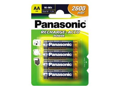 Panasonic P-6P/4B 2600 - Batterie 4 x AA-Typ - NiMH - (wiederaufladbar)