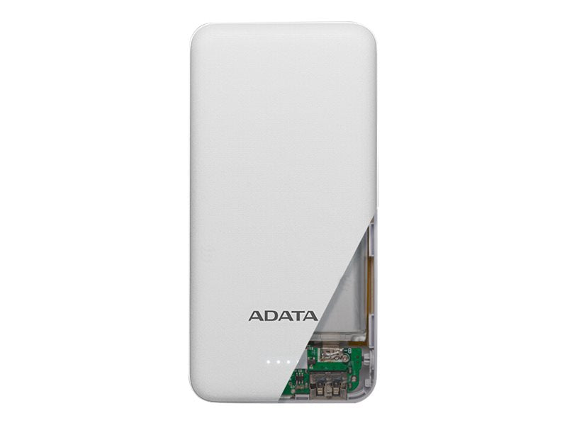 ADATA T10000 - Powerbank - 10000 mAh - 2 A - 2 Ausgabeanschlussstellen (USB)