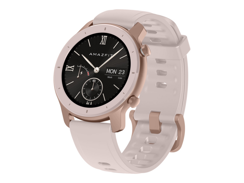 Amazfit GTR - 42 mm - Cherry Blossom Pink - intelligente Uhr mit Riemen - Silikon - rosa - Anzeige 3 cm (1.2")
