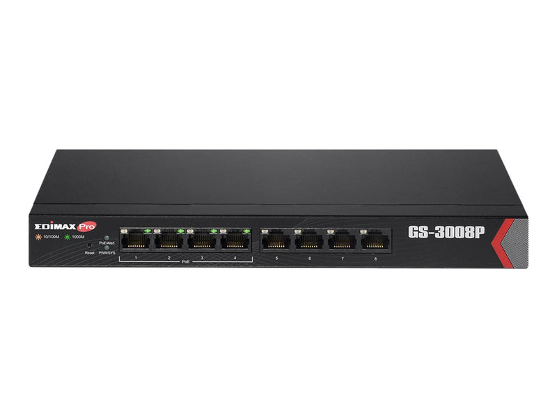 Edimax Pro GS-3008P - Switch - Smart - 8 x 10/100/1000 (4 PoE+)