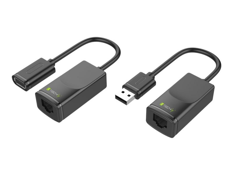 Techly USB extender on Cat.5E/6 60m cable - USB-Erweiterung
