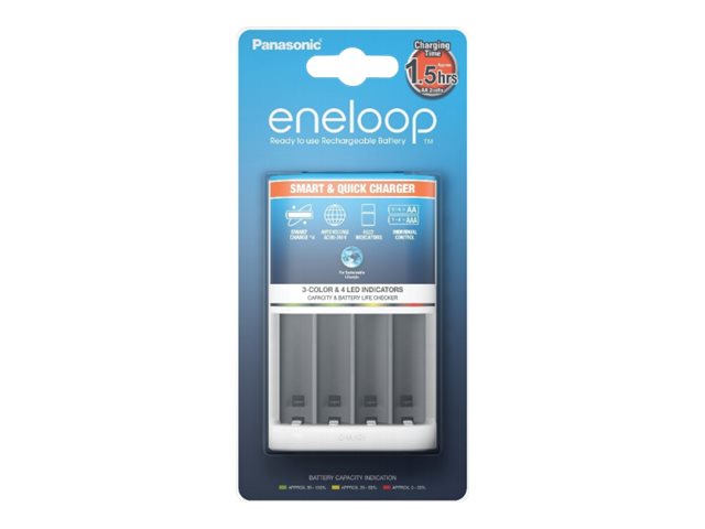 Panasonic eneloop Smart & Quick BQ-CC55 - 1,5 - 3 Std. Batterieladegerät - (für 4xAA/AAA)