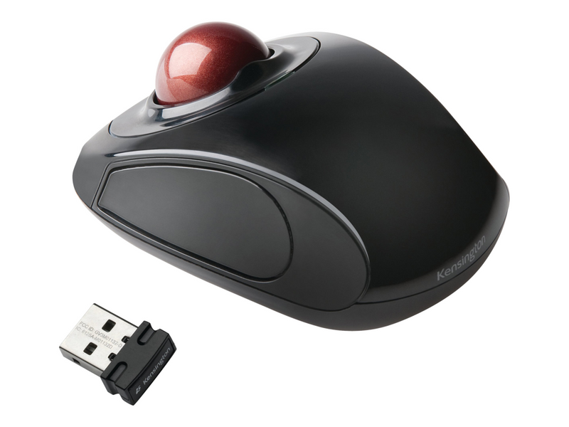 Kensington Advance Fit Wireless Mobile Trackball - Trackball - rechts- und linkshändig - Laser - 2 Tasten - kabellos - 2.4 GHz - kabelloser Empfänger (USB)