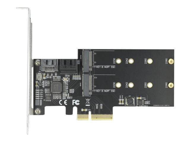Delock 3 port SATA and 2 slot M.2 Key B PCI Express x4 Card