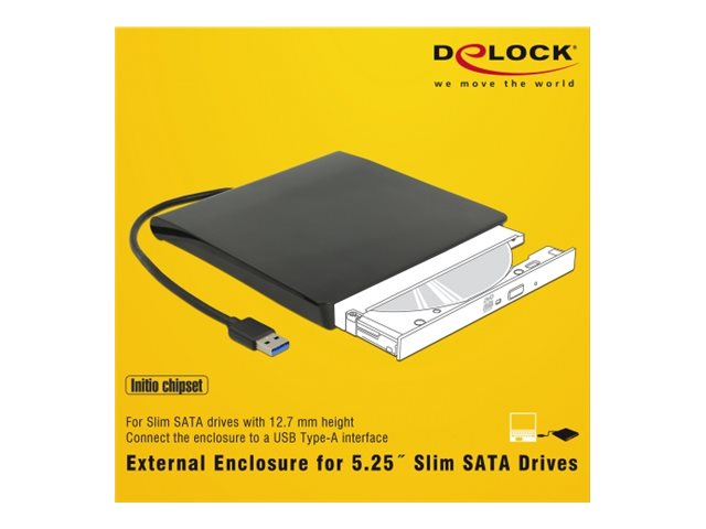 Delock 5.25" External Enclosure Slim SATA > USB 3.0