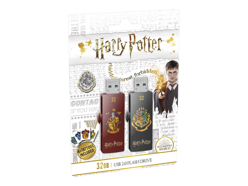 EMTEC Harry Potter M730 Gryf. & Hogw. - USB-Flash-Laufwerk - 32 GB - USB 2.0 (Packung mit 2)