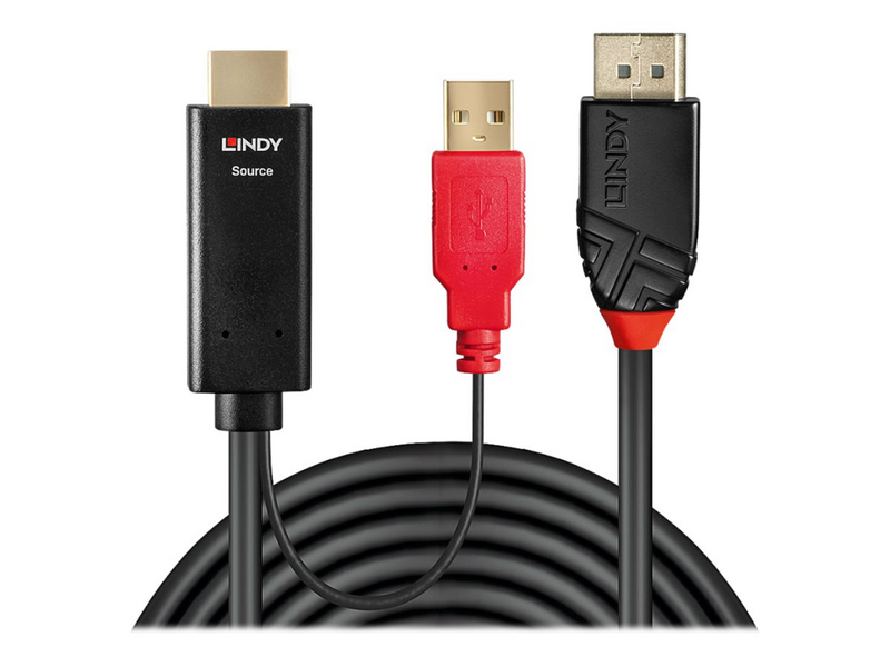 Lindy Video- / Audiokabel - DisplayPort männlich zu USB, HDMI männlich