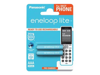 Panasonic eneloop lite DECT BK-4LCCE - Batterie 2 x AAA - NiMH - (wiederaufladbar)
