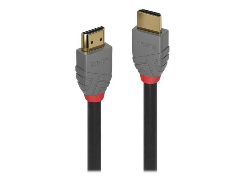 Lindy Anthra Line - Ultra High Speed - HDMI-Kabel mit Ethernet - HDMI männlich bis HDMI männlich - 3 m - Dreifachisolierung - Schwarz - rund, Dolby DTS-HD Master Audio-Unterstützung, Dolby TrueHD-Unterstützung, unterstützt 8K 120 Hz (7680 x 4320)