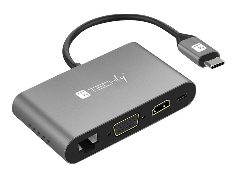 Techly Externer Videoadapter - USB-C - HDMI, VGA