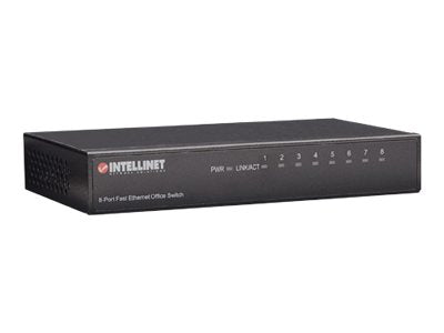 IC Intracom Intellinet 8-Port Fast Ethernet Office Switch, Desktop Size, Metal, IEEE 802.3az (Energy Efficient Ethernet)
