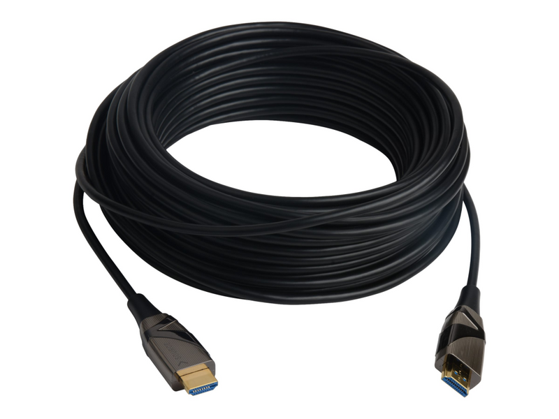 Techly Highspeed - HDMI-Kabel mit Ethernet - HDMI männlich zu HDMI männlich - 15 m - Glasfaser - Schwarz - aktiv, unterstützt 4K 60 Hz (3840 x 2160)