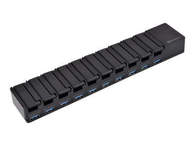 SilverStone UC04-PRO - Netzteil + AC-Netzteil - 60 Watt - 10 Ausgabeanschlussstellen (10 x 4-poliger USB Typ A)