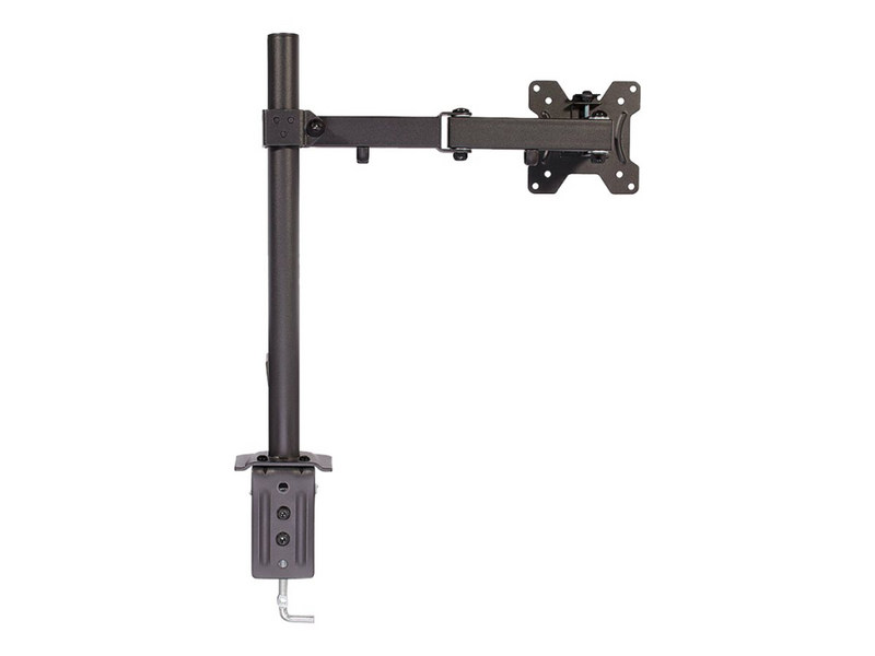 Lindy Single Display Bracket w/ Pole & Desk Clamp - Befestigungskit - einstellbarer Arm - für Monitor - Stahl - Schwarz - Bildschirmgröße: 43.2-71 cm (17"-28")
