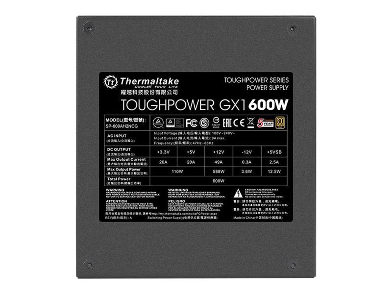 Thermaltake ToughPower GX1 600W Gold - Netzteil (intern)