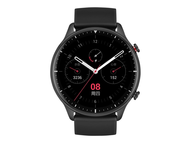 Amazfit GTR 2E - Obsidian Black - intelligente Uhr mit Riemen - Silikon - Obsidian Black - Anzeige 3.5 cm (1.39")