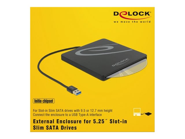 Delock 5.25" External Enclosure Slot-in Slim SATA > USB 3.0