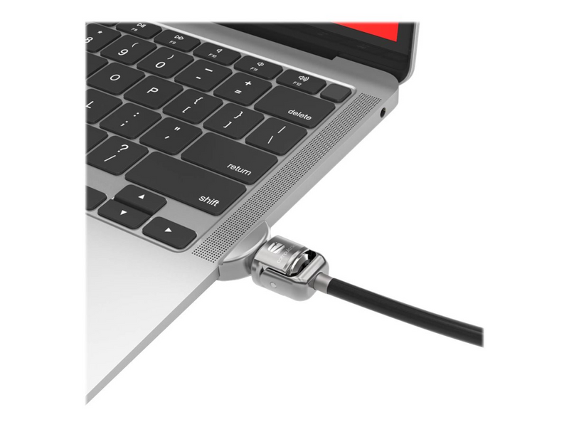 Compulocks MacBook Air M1 2020 Lock Adapter With Keyed Lock - Sicherheitskabelschloss - Silber - für Apple MacBook Air (Anfang 2020, Ende 2020, Mitte 2019)