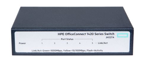 HPE Enterprise OfficeConnect 1420 5g - Switch - unmanaged - 5 x 10/100/1000 - Switch - Glasfaser (LWL)