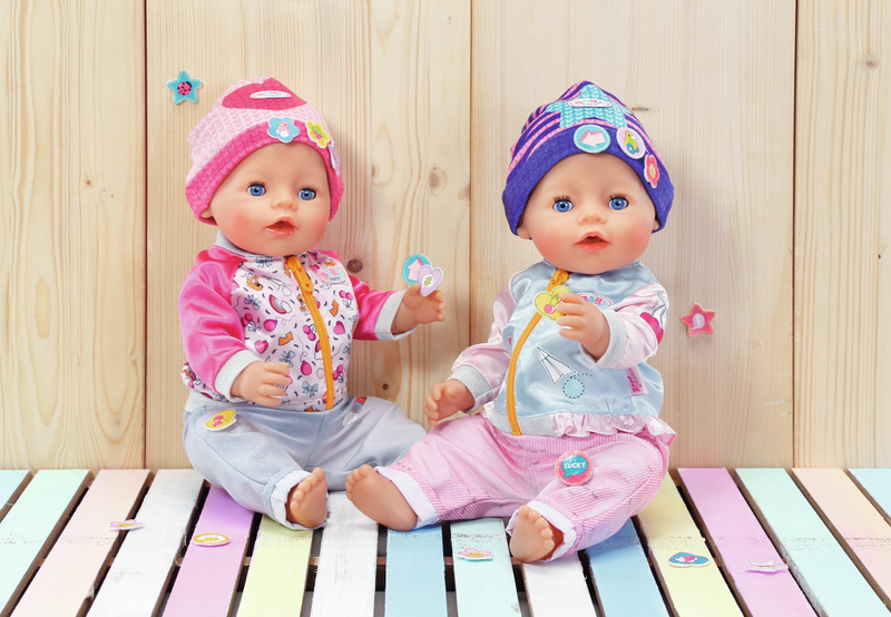 Zapf BABY born Caps with Funny Pins - Puppenhut - 3 Jahr e - Blau - Pink - Violett - 43