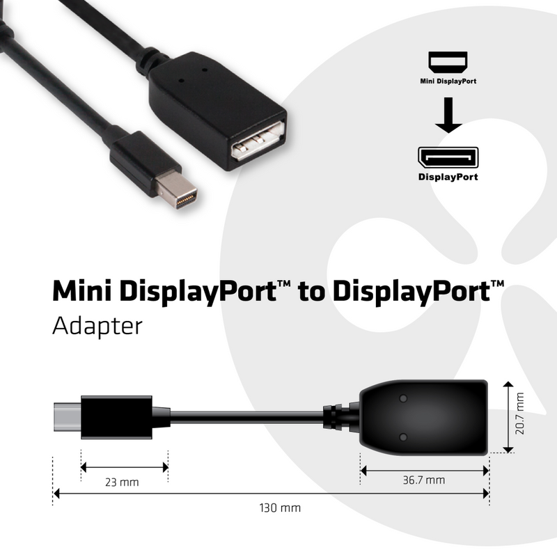Club 3D UltraAV Mini DisplayPort to DisplayPort Cable - DisplayPort-Kabel - Mini DisplayPort (M)