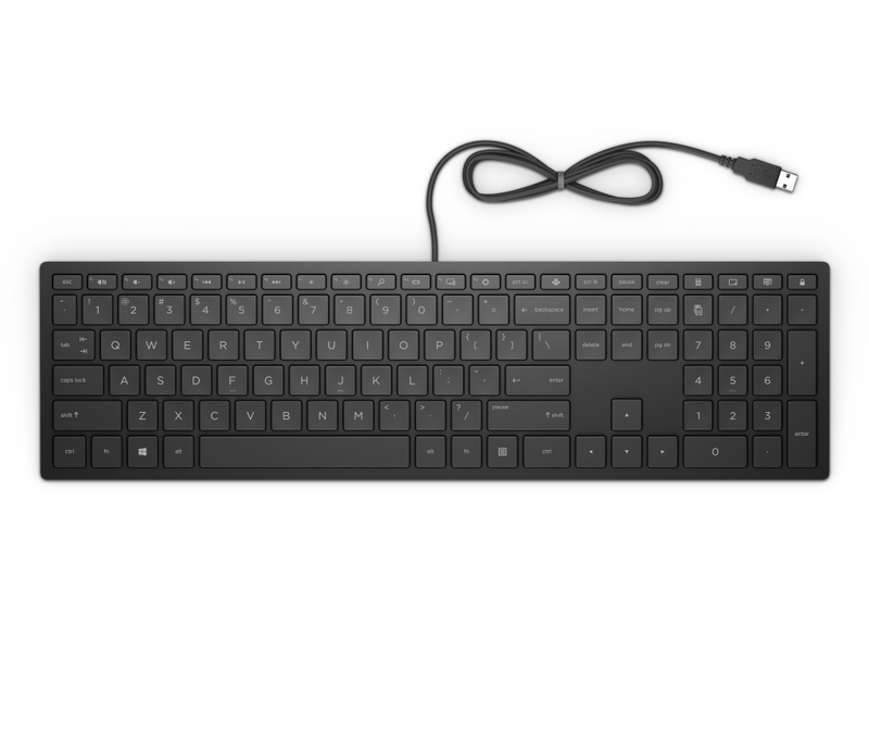 HP Pavilion 300 - Tastatur - USB - Englisch - Jet Black