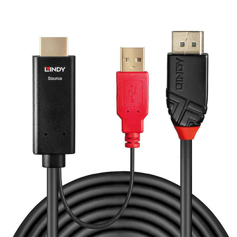 Lindy Video- / Audiokabel - DisplayPort männlich zu USB, HDMI männlich