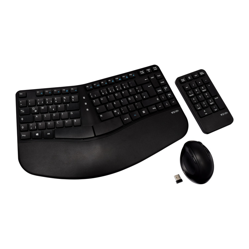 V7 CKW400DE - Set aus Tastatur, Maus und Ziffernblock