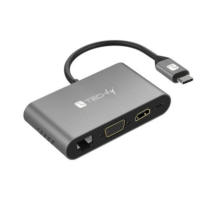 Techly Externer Videoadapter - USB-C - HDMI, VGA