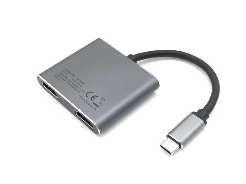 Equip USB-Hub USB-C St -> 2x HDMI PD USB3.0 Bu 0.15cm grau - Digital/Daten