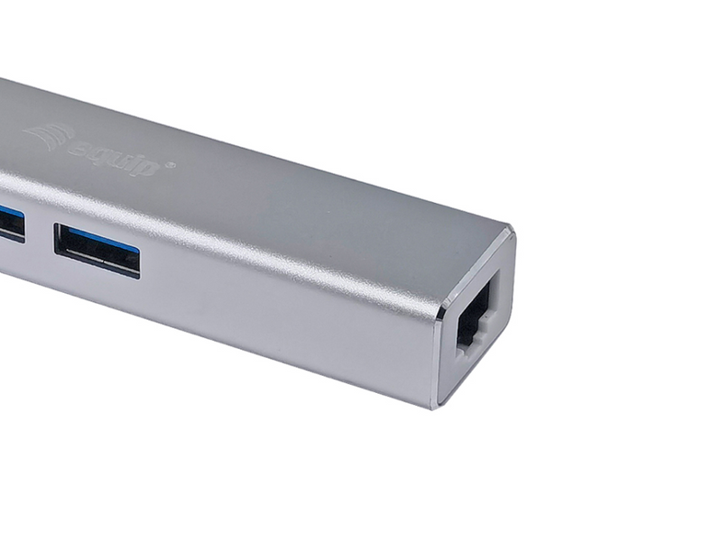 Equip USB-Hub USB-C St -> 3x USB 3.0 Bu+ Gigabit 0.15cm sw