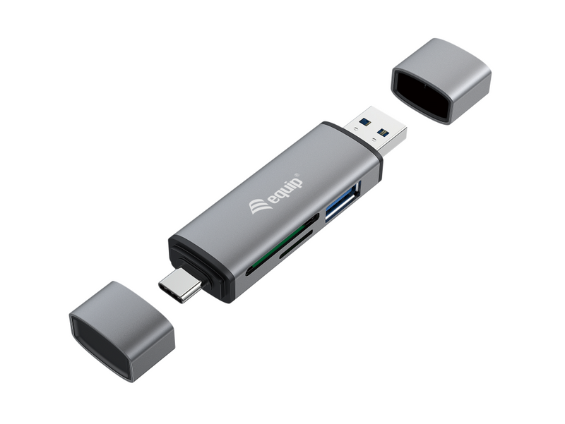 Equip USB 3.0 HUB Kartenleser USB-C & USB-A SD/MicroSD - Hub - USB 3.0