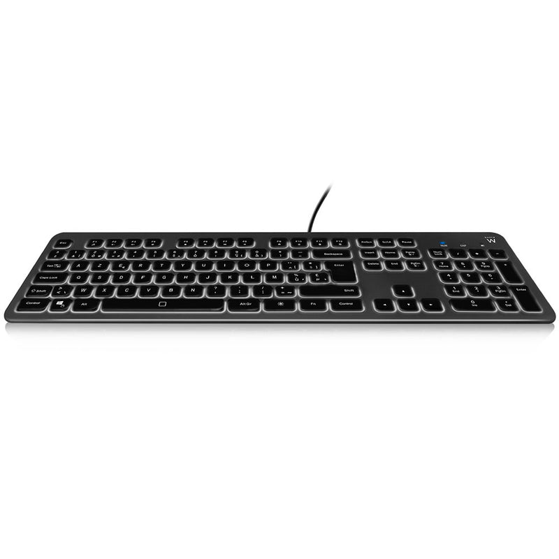 Eminent USB toetsenbord met achtergrondverlichting Azerty Grijs zwart