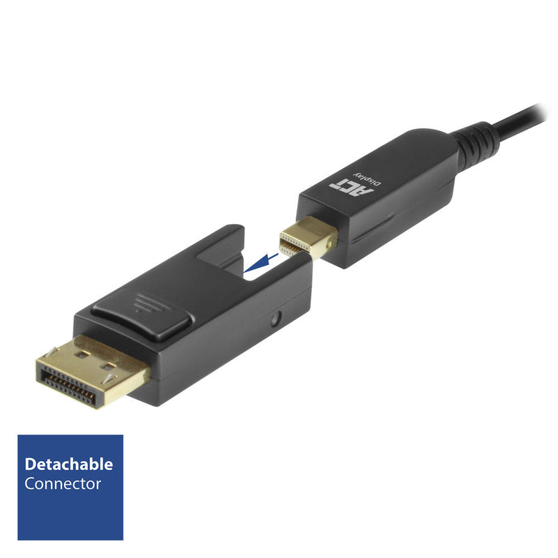 ACT 20 meter DisplayPort 1.4 Active Optical Cable 8K met afneembare connector