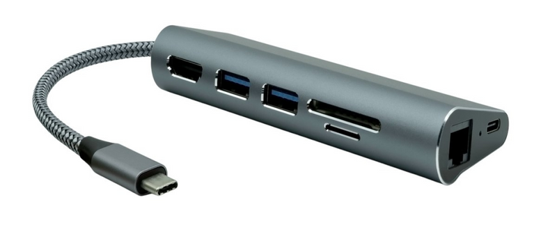 ProXtend USB-C 7 in 1 Video And Network HUB PD 65W