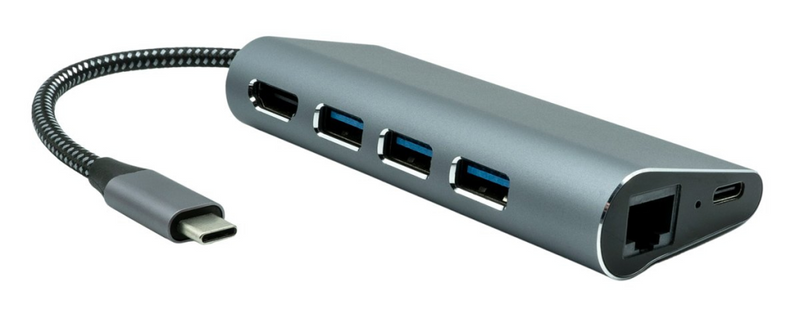 ProXtend USB-C 6 in 1 Video And Network HUB PD 65W