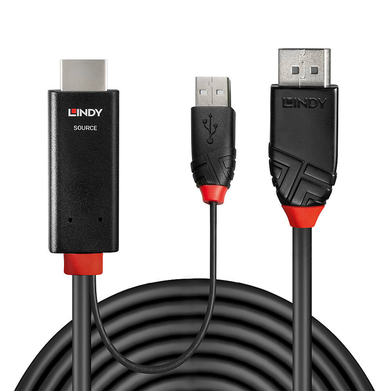 Lindy Adapterkabel - HDMI, USB (nur Strom) männlich zu DisplayPort männlich