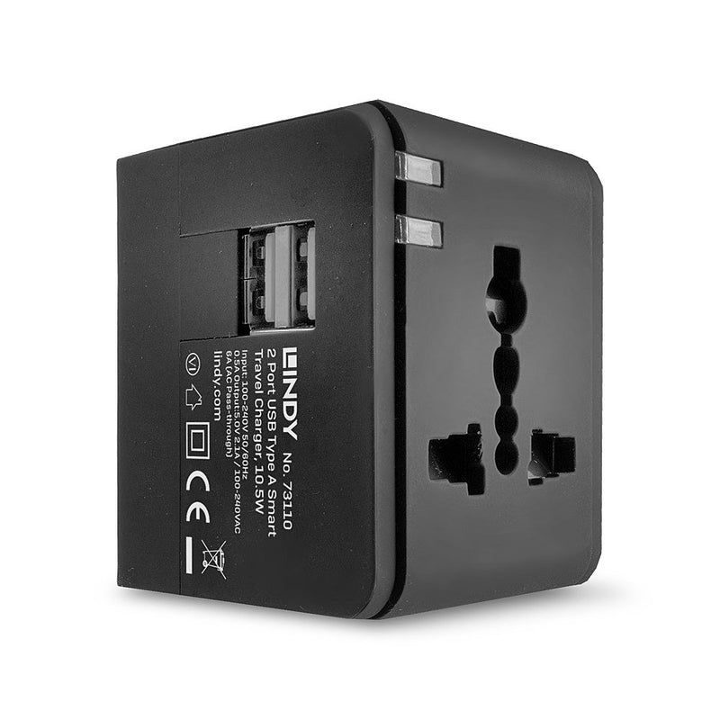 Lindy 2 Port USB Mains Plug Travel Adapter - Netzteil