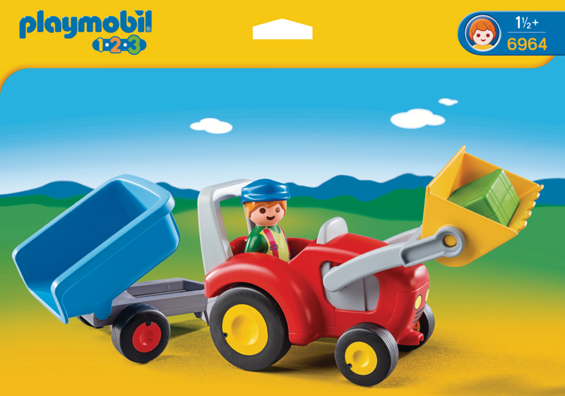 PLAYMOBIL 1.2.3 Traktor mit Anhänger - Aktion/Abenteuer - Junge/Mädchen - 1,5 Jahr(e) - Mehrfarben - Kunststoff