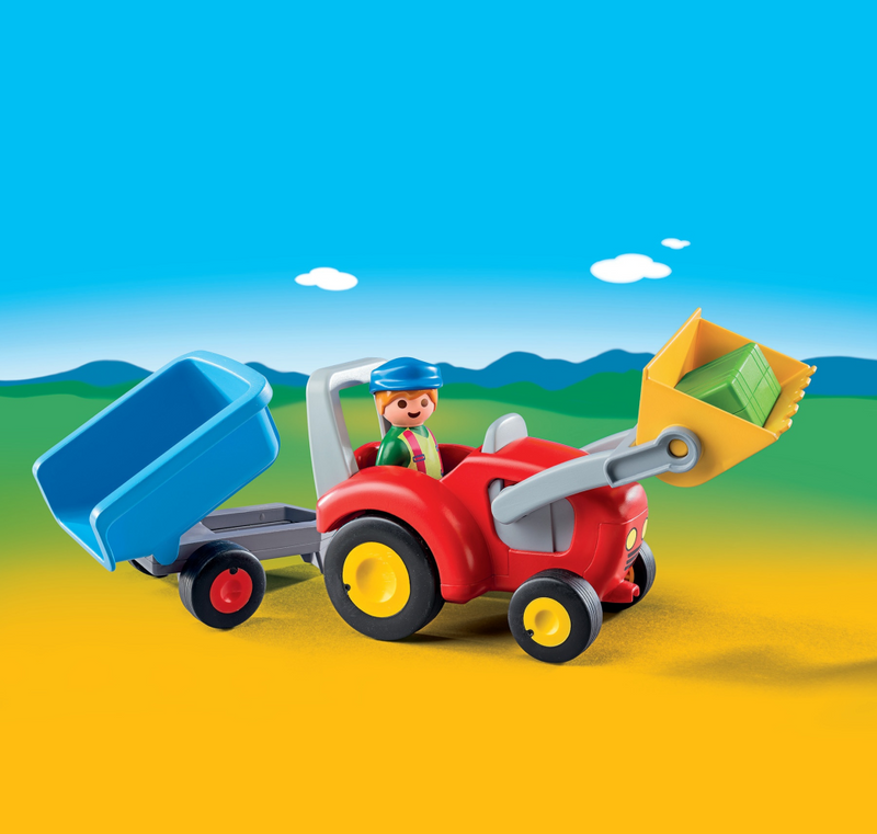 PLAYMOBIL 1.2.3 Traktor mit Anhänger - Aktion/Abenteuer - Junge/Mädchen - 1,5 Jahr(e) - Mehrfarben - Kunststoff