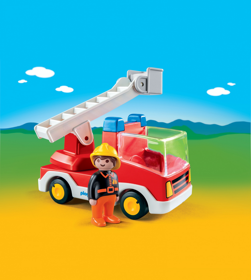 PLAYMOBIL 1.2.3 Feuerwehrleiterfahrzeug - Aktion/Abenteuer - Junge/Mädchen - 1,5 Jahr(e) - Mehrfarben - Kunststoff