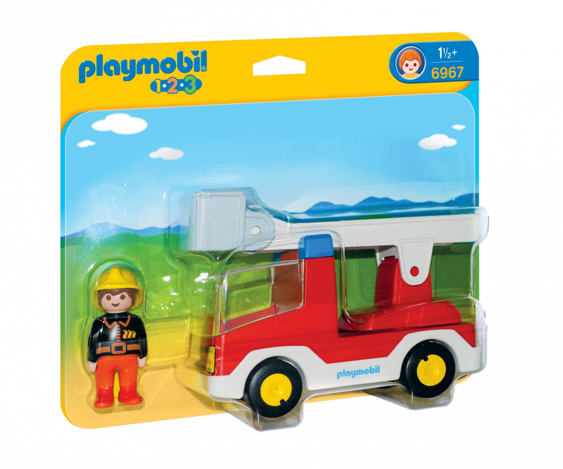 PLAYMOBIL 1.2.3 Feuerwehrleiterfahrzeug - Aktion/Abenteuer - Junge/Mädchen - 1,5 Jahr(e) - Mehrfarben - Kunststoff