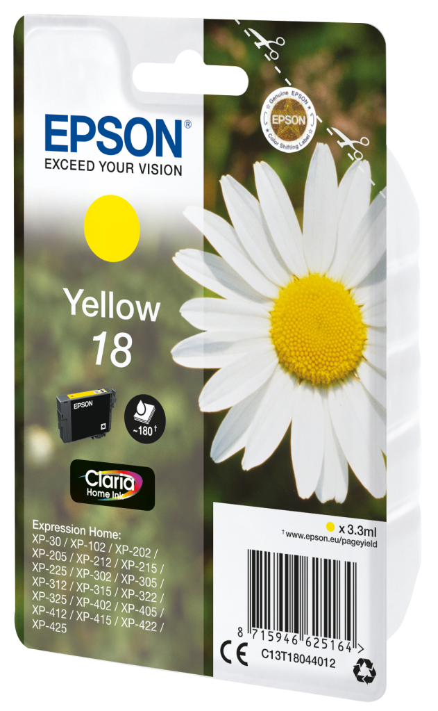 Epson 18 - 3.3 ml - Gelb - Original - Blister mit RF- / aktustischem Alarmsignal