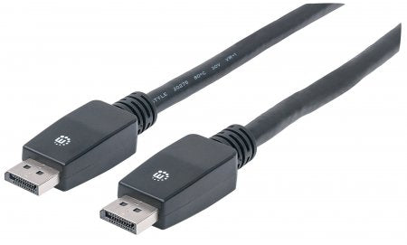 Manhattan DisplayPort 1.1 Cable, 4K@60Hz, 7.5m, Male to Male, With Latches, Fully Shielded, Black, Lifetime Warranty, Polybag - DisplayPort-Kabel - DisplayPort (M)